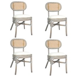 Krzesła stołowe, 4 szt., szare, lniane