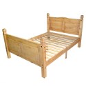 Łóżko z materacem, sosnowe, w meksykańskim stylu, 160x200