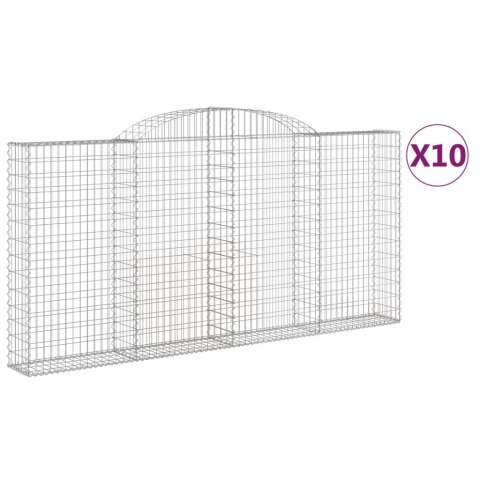 Kosze gabionowe, 10 szt 300x30x140/160 cm, galwanizowane żelazo Kosze gabionowe, 10 szt 300x30x140/160 cm, galwanizowane żelazo