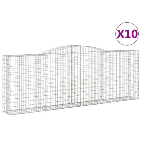 Kosze gabionowe, 10 szt, 400x50x140/160cm, galwanizowane żelazo Kosze gabionowe, 10 szt, 400x50x140/160cm, galwanizowane żelazo