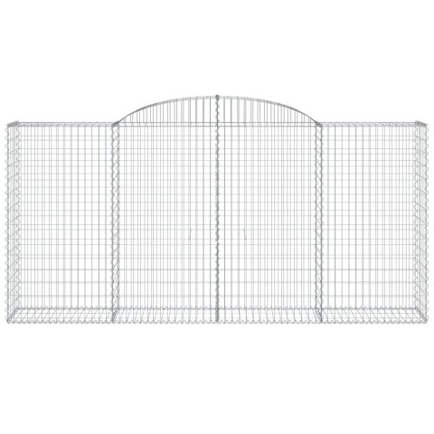 Kosze gabionowe, 12 szt, 300x50x140/160cm, galwanizowane żelazo