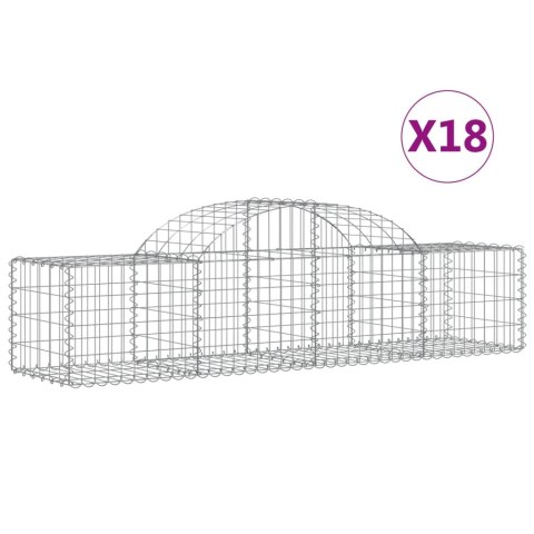 Kosze gabionowe, 18 szt, 200x50x40/60 cm, galwanizowane żelazo Kosze gabionowe, 18 szt, 200x50x40/60 cm, galwanizowane żelazo
