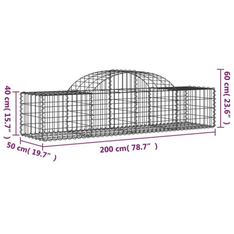 Kosze gabionowe, 18 szt, 200x50x40/60 cm, galwanizowane żelazo Kosze gabionowe, 18 szt, 200x50x40/60 cm, galwanizowane żelazo