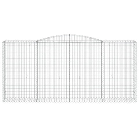 Kosze gabionowe, 2 szt, 400x50x180/200cm, galwanizowane żelazo