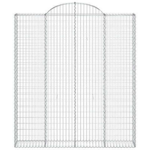 Kosze gabionowe, 3 szt, 200x30x220/240 cm, galwanizowane żelazo