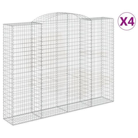Kosze gabionowe, 4 szt, 300x50x220/240 cm, galwanizowane żelazo Kosze gabionowe, 4 szt, 300x50x220/240 cm, galwanizowane żelazo