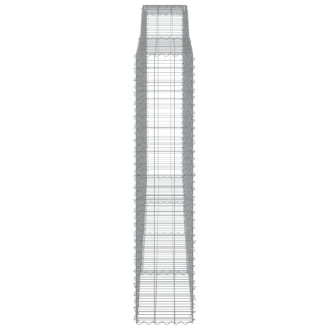 Kosze gabionowe, 4 szt, 400x50x220/240 cm, galwanizowane żelazo