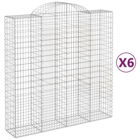 Kosze gabionowe, 6 szt, 200x50x200/220 cm, galwanizowane żelazo Kosze gabionowe, 6 szt, 200x50x200/220 cm, galwanizowane żelazo