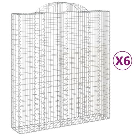 Kosze gabionowe, 6 szt, 200x50x220/240 cm, galwanizowane żelazo Kosze gabionowe, 6 szt, 200x50x220/240 cm, galwanizowane żelazo