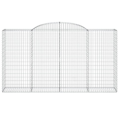 Kosze gabionowe, 7 szt, 300x50x160/180 cm, galwanizowane żelazo