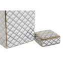 Wazon DKD Home Decor 14,5 x 14,5 x 30 cm Porcelana Złoty Biały