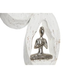 Figurka Dekoracyjna DKD Home Decor 18 x 9 x 69 cm Brązowy Aluminium Biały Drewno mango Yoga