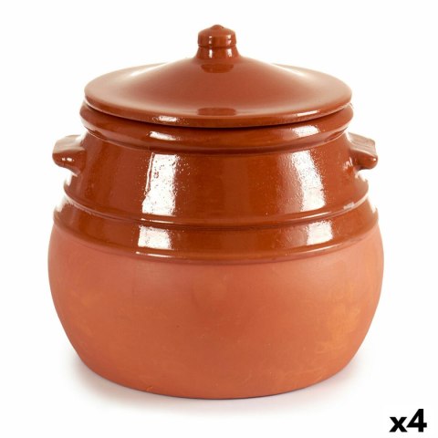 Garnek z Pokrywką Terakota 3,5 L 23 x 22 x 23 cm (4 Sztuk)