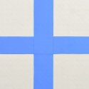 Mata gimnastyczna z pompką, 600x100x15 cm, PVC, niebieska
