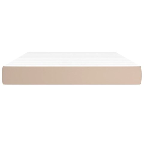 Materac kieszeniowy, cappuccino, 140x200x20 cm, sztuczna skóra