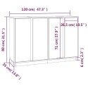 Szafka, czarna 120x35x80 cm, lite drewno sosnowe