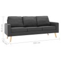 3-osobowa sofa, ciemnoszara, tapicerowana tkaniną