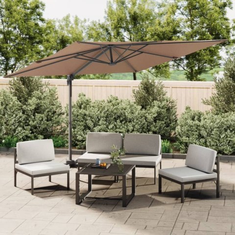 Parasol wiszący na aluminiowym słupku, taupe, 300x300 cm