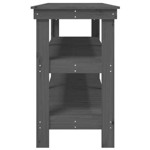 Stolik roboczy, szary, 181x50x80 cm, lite drewno sosnowe