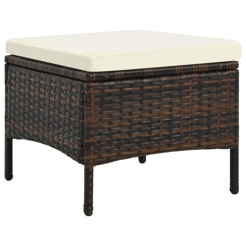 2-os. sofa ogrodowa ze stolikiem i podnóżkami, rattan PE, brąz 2-os. sofa ogrodowa ze stolikiem i podnóżkami, rattan PE, brąz