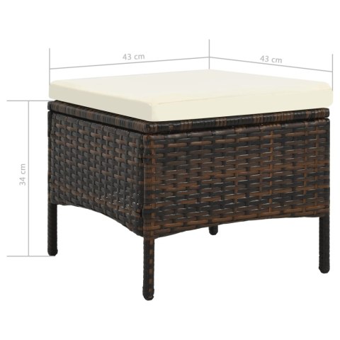 2-os. sofa ogrodowa ze stolikiem i podnóżkami, rattan PE, brąz 2-os. sofa ogrodowa ze stolikiem i podnóżkami, rattan PE, brąz