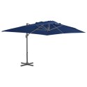 Parasol wiszący z aluminiowym słupkiem, 4x3 m, błękit lazur