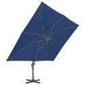 Parasol wiszący z aluminiowym słupkiem, 4x3 m, błękit lazur