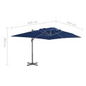 Parasol wiszący z aluminiowym słupkiem, 4x3 m, błękit lazur