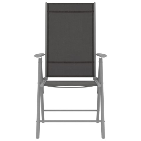 Składane krzesła ogrodowe, 6 szt., tkanina textilene, czarne