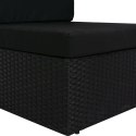 Sofa modułowa 3-osobowa, rattan PE, czarna