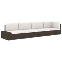 Sofa modułowa 3-osobowa, rattan PE, czarna