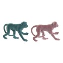 Figurka Dekoracyjna DKD Home Decor Kolor Zielony Różowy Żywica Flokowane Małpa Tropikalny 31 x 9,5 x 19 cm