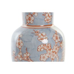 Wazon DKD Home Decor 13 x 13 x 31 cm Porcelana Niebieski Pomarańczowy Orientalny