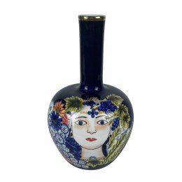 Wazon DKD Home Decor Twarz Porcelana Niebieski Wielokolorowy 17 x 17 x 30 cm