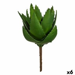 Roślina Dekoracyjna Aloe Vera 13 x 24,5 x 14 cm Kolor Zielony Plastikowy (6 Sztuk)