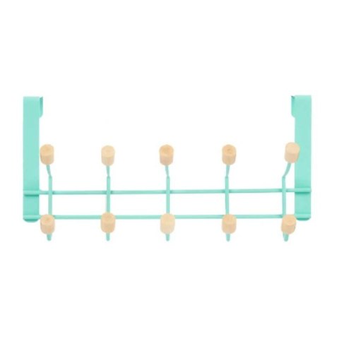 Wieszak na drzwi Berilo Kolor Zielony Drewno Metal 35 x 17 x 15 cm (6 Sztuk)