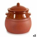 Garnek z Pokrywką Terakota 4,5 L 25 x 27 x 25 cm (2 Sztuk)