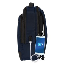 Plecak na laptopa i tableta z wyjściem USB Safta Business Ciemnoniebieski (29 x 44 x 15 cm)