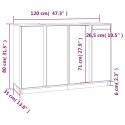 Szafka, szara, 120x35x80 cm, lite drewno sosnowe