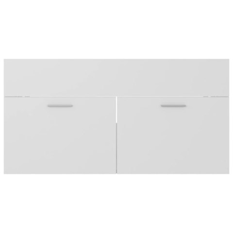 2-częściowy zestaw mebli łazienkowych, biały, płyta wiórowa