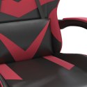 Obrotowy fotel gamingowy, czarno-bordowy, sztuczna skóra