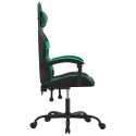 Obrotowy fotel gamingowy, czarno-zielony, sztuczna skóra