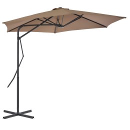 Parasol ogrodowy na słupku stalowym, 300 cm, kolor taupe