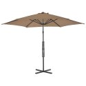 Parasol ogrodowy na słupku stalowym, 300 cm, kolor taupe