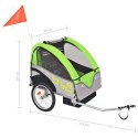 Rowerowa przyczepka dla dzieci, szaro-zielona, 30 kg