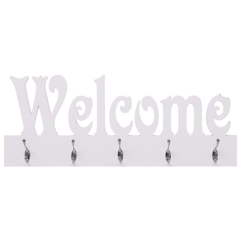 Wieszak ścienny na płaszcze WELCOME, biały, 74 x 29,5 cm Wieszak ścienny na płaszcze WELCOME, biały, 74 x 29,5 cm