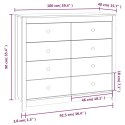 Komoda, czarna, 100x40x90 cm, lite drewno sosnowe