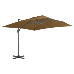 Parasol wiszący z aluminiowym słupkiem, 300x300 cm, taupe