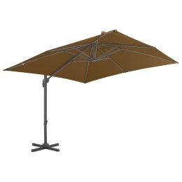 Parasol wiszący z aluminiowym słupkiem, 300x300 cm, taupe