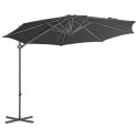 Parasol wiszący ze stalowym słupkiem, 300 cm, antracytowy